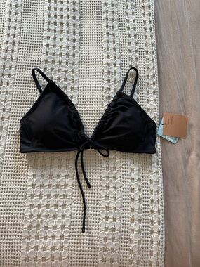 NEW Shade & Shore Black Triangle Bikini Top Size M